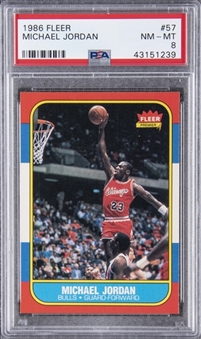 1986/87 Fleer #57 Michael Jordan Rookie Card – PSA NM-MT 8